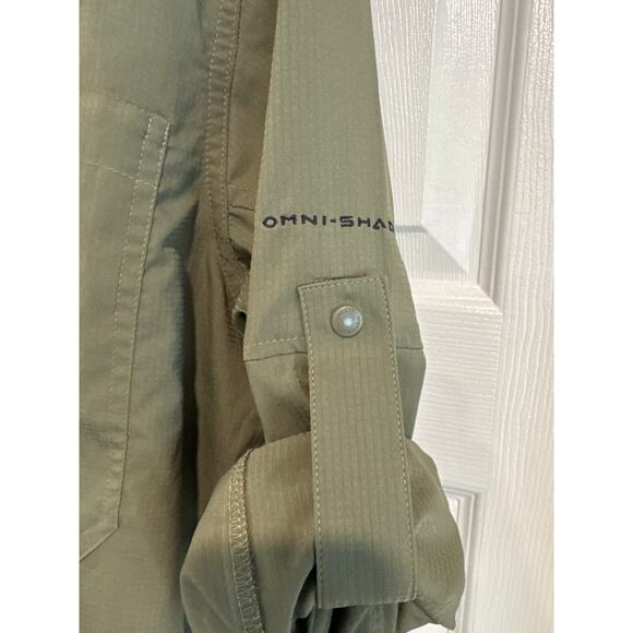 Columbia Omni Shade Men's Silver Ridge Utility Shirt Olive Green Size Small - Picture 2 of 9